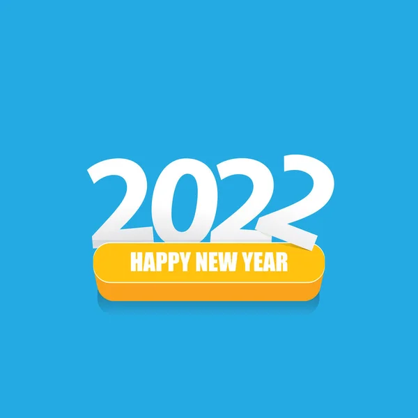 2022 Gelukkig nieuwjaar creatieve design achtergrond of wenskaart met tekst. vectorr 2022 nieuwjaarsaantallen geïsoleerd op blauwe achtergrond — Stockvector