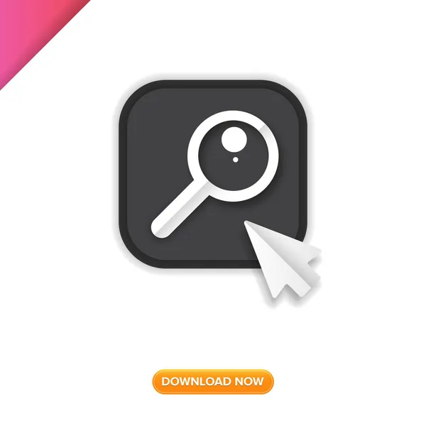 Magnifying glass or search icon button vector illustration. flat vector graphic loupe mobile app logo design template isolated on white background. — Stock Vector