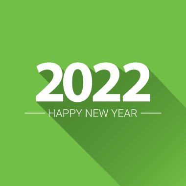 2022 Mutlu yıllar yaratıcı tasarım geçmişi ya da mesajlı tebrik kartı. 2022 numaralı vektör yeşil arkaplanda izole edilmiş yeni yıl numaraları