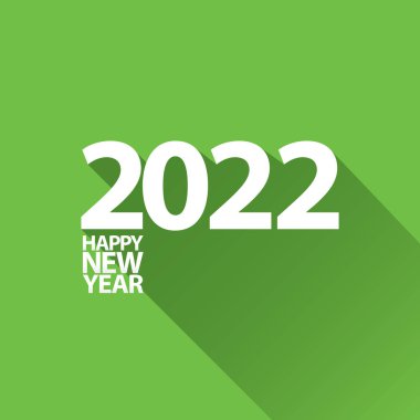 2022 Mutlu yıllar yaratıcı tasarım geçmişi ya da mesajlı tebrik kartı. 2022 numaralı vektör yeşil arkaplanda izole edilmiş yeni yıl numaraları
