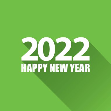 2022 Mutlu yıllar yaratıcı tasarım geçmişi ya da mesajlı tebrik kartı. 2022 numaralı vektör yeşil arkaplanda izole edilmiş yeni yıl numaraları