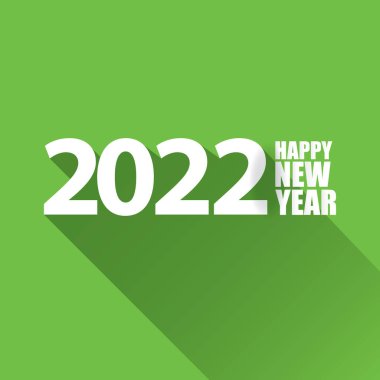 2022 Mutlu yıllar yaratıcı tasarım geçmişi ya da mesajlı tebrik kartı. 2022 numaralı vektör yeşil arkaplanda izole edilmiş yeni yıl numaraları