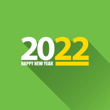 2022 Mutlu yıllar yaratıcı tasarım geçmişi ya da mesajlı tebrik kartı. 2022 numaralı vektör yeşil arkaplanda izole edilmiş yeni yıl numaraları