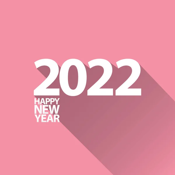 2022 Gelukkig nieuwjaar creatieve design achtergrond of wenskaart met tekst. vectorr 2022 nieuwjaarsnummers geïsoleerd op roze achtergrond — Stockvector