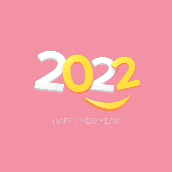 2022 Šťastný nový rok kreativní design pozadí nebo přání s textem. vektor 2022 Nový rok čísla izolované na růžovém pozadí — Stockový vektor