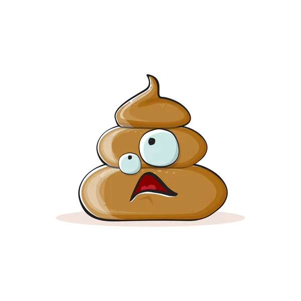 Vektor lustige Karikatur cool lächelnd poo Symbol isoliert auf weißem Hintergrund. Emoji funky poo Charakter. Ein Haufen Poo Aufkleber oder Etikett — Stockvektor