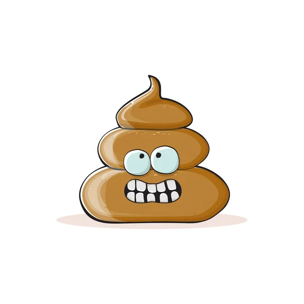 Vektor lustige Karikatur cool lächelnd poo Symbol isoliert auf weißem Hintergrund. Emoji funky poo Charakter. Ein Haufen Poo Aufkleber oder Etikett — Stockvektor