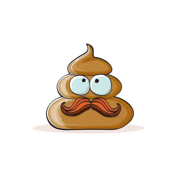 Vektor lustige Karikatur cool lächelnd poo Symbol isoliert auf weißem Hintergrund. Emoji funky poo Charakter. Ein Haufen Poo Aufkleber oder Etikett — Stockvektor