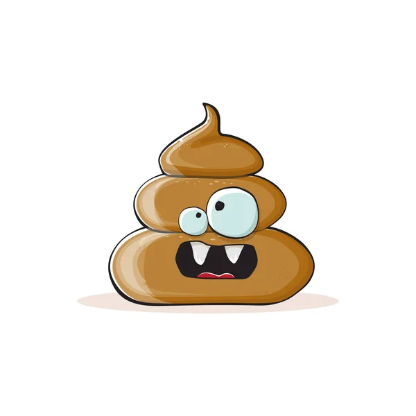 Vektor lustige Karikatur cool lächelnd poo Symbol isoliert auf weißem Hintergrund. Emoji funky poo Charakter. Ein Haufen Poo Aufkleber oder Etikett — Stockvektor