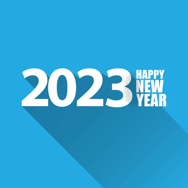 2023 Mutlu yıllar yaratıcı tasarım geçmişi ya da mesajlı tebrik kartı. Vektör 2023 yeni yıl numaraları mavi arkaplanda izole edildi — Stok Vektör