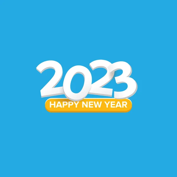 2023 Gelukkig nieuwjaar creatieve design achtergrond of wenskaart met tekst. Vector 2023 nieuwjaarsnummers geïsoleerd op blauwe achtergrond — Stockvector