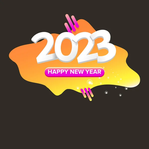 2023 Mutlu yıllar yaratıcı tasarım geçmişi, tebrik kartı ve yazılı afiş. Vektör 2023 yeni yıl numaraları siyah arkaplanda izole edildi. — Stok Vektör