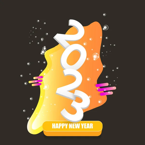 2023 Bonne année fond de design créatif, carte de vœux et bannière avec texte. Vecteur 2023 nouvelle année numéros isolés sur fond noir. — Image vectorielle