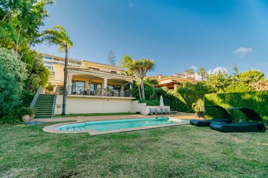 garden view of villa along costa del sol 