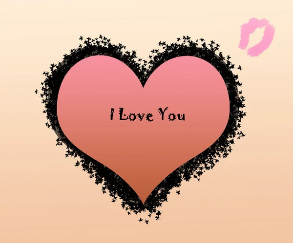 Стилизованная открытка "Люблю тебя" — стоковое фото