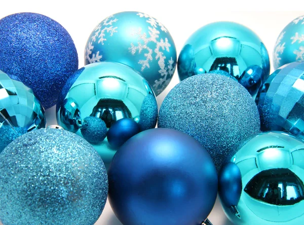 Blue Christmas Baubles — Stock Photo, Image