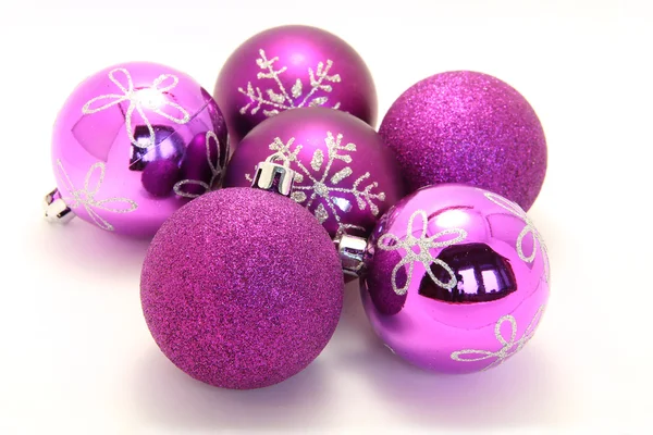 Purple Christmas Baubles — Stock Photo, Image