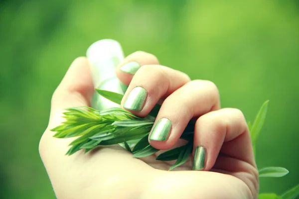 Green Manicure — Stock Photo, Image