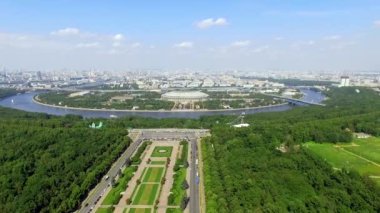 Moskova, Rusya 'daki Luzniki Stadyumu, hava manzaralı.