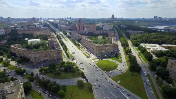Otoyol kavşağı Moscow City, Rusya Federasyonu Hava görünümünü — Stok video