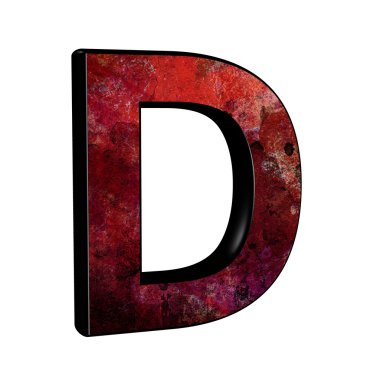 Kırmızı 3d grunge yazı tipi