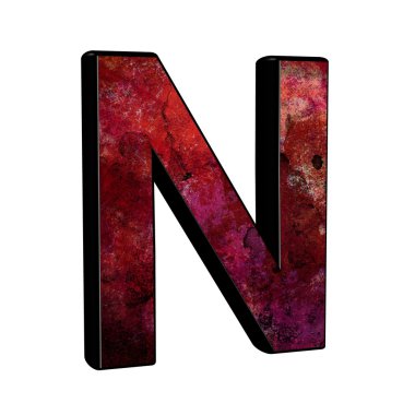 Kırmızı 3d grunge yazı tipi