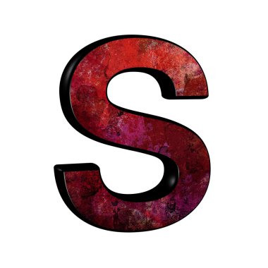 Kırmızı 3d grunge yazı tipi