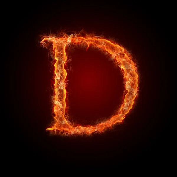 Burning fire font — Stock Photo, Image