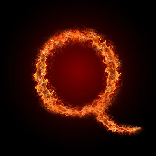 Burning fire font — Stock Photo, Image