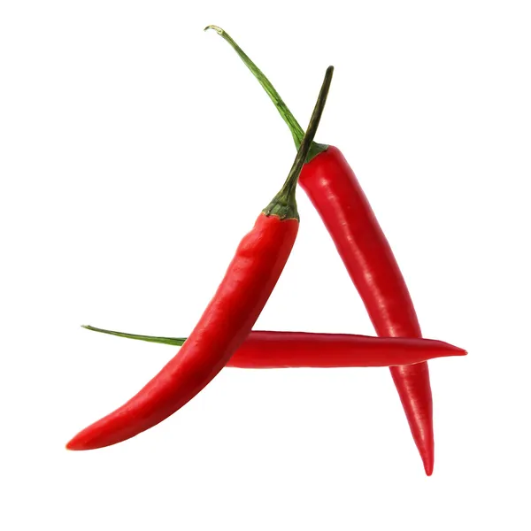 Κόκκινο καυτό πιπέρι τσίλι γραμματοσειρά — Φωτογραφία Αρχείου