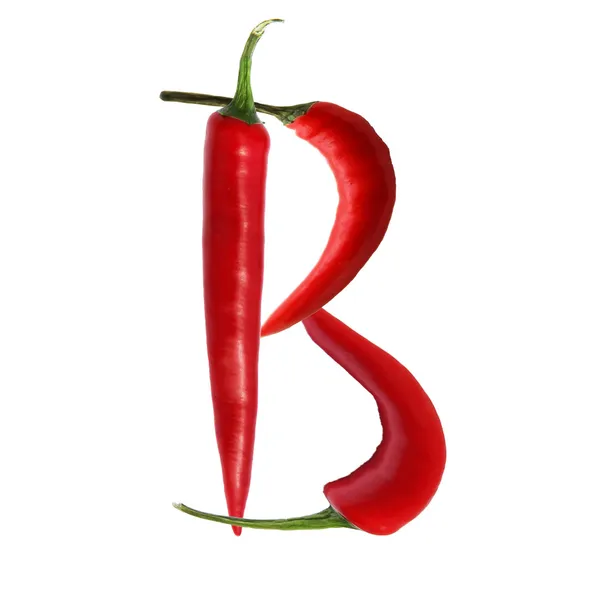 Red hot chili pepper font — Stock Photo, Image