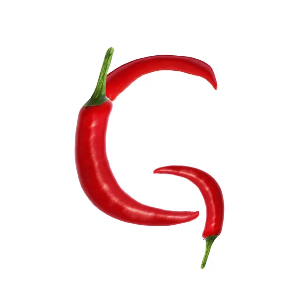 Red hot chili peper lettertype — Stockfoto