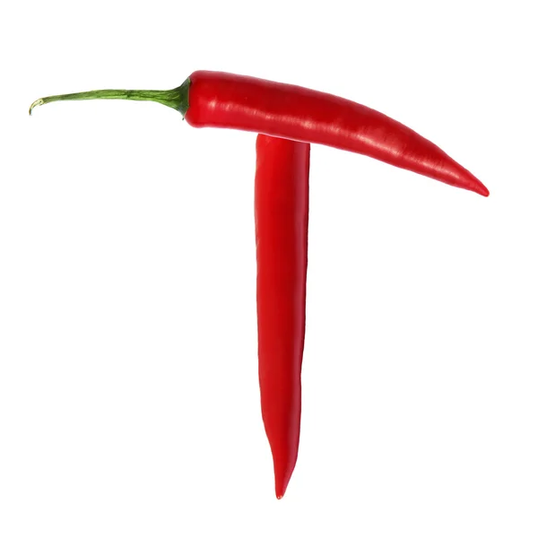 Czerwona papryczka chili czcionki — Zdjęcie stockowe