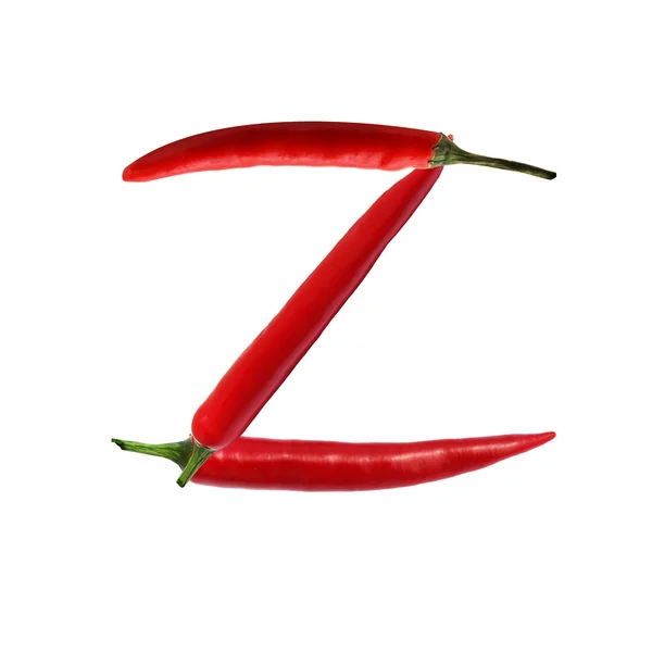 Red hot chili pepper font — Stock Photo, Image