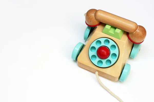Dřevěná hračka telefon — Stock fotografie