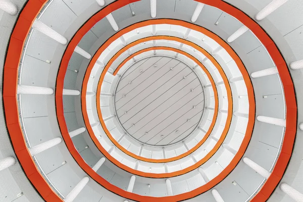 Geometric shape of a car park seen from below
