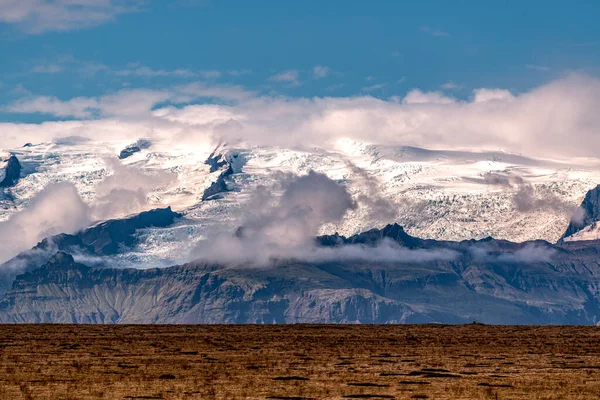 mountain landscape with blue sky in winter