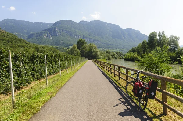 Cycle lane of the Adige valley — Stock Photo, Image