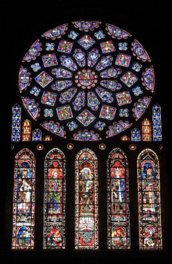 Chartres - Cathedral, stained glass window clipart