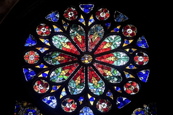 史特拉斯堡-哥特式大教堂、 玫瑰窗口 — 图库照片