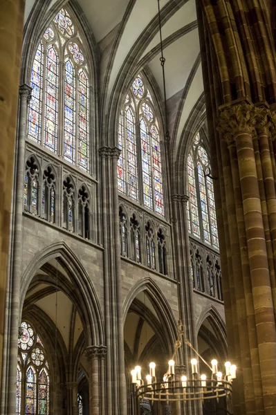 Strasburg - gotycka katedra, wnętrze — Zdjęcie stockowe