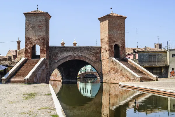 Comacchio - slavný most — Stock fotografie