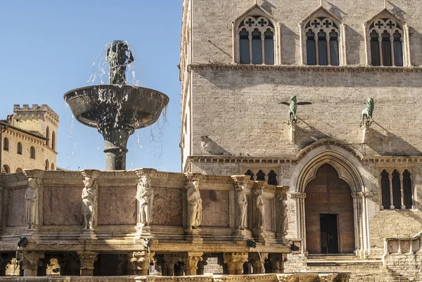 Perugia - monumentální kašna — Stock fotografie