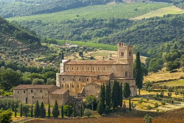 Sant'Antimo települések osztoznak (Toscana) — Stock Fotó