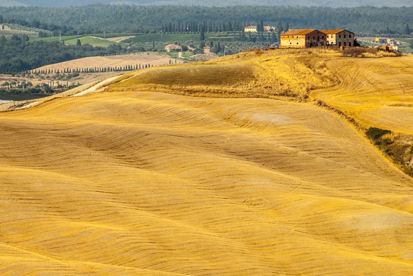 Girit senesi, val d'orcia karakteristik manzara — Stok fotoğraf