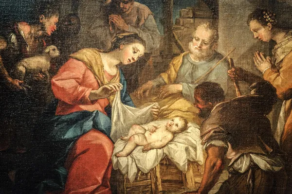 Santa Maria delle Grazie (Milano): Presepe, pittura — Foto Stock