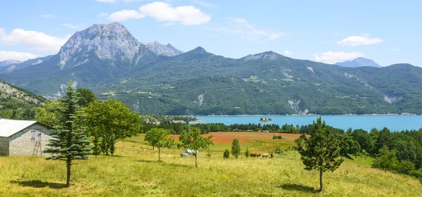 Jezero Serre-Poncon (Francouzské Alpy) — Stock fotografie