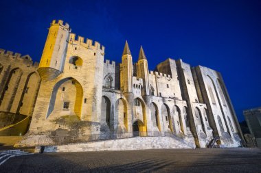 Avignon, palais des papes gece