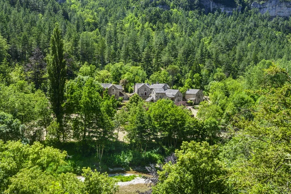 Gorges du tarn, köy — Stok fotoğraf