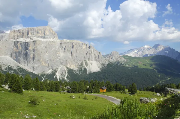 파 쏘 sella, dolomites — Stok fotoğraf